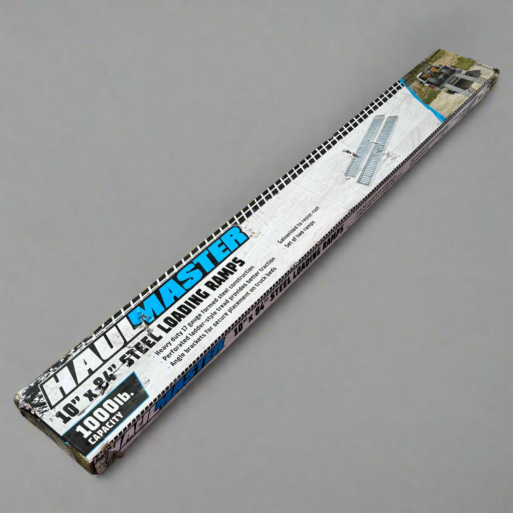 HAULMASTER (2 Pcs) Steel Loading Ramps, Capacity 1000Lbs Sz 10" x 84" 60397