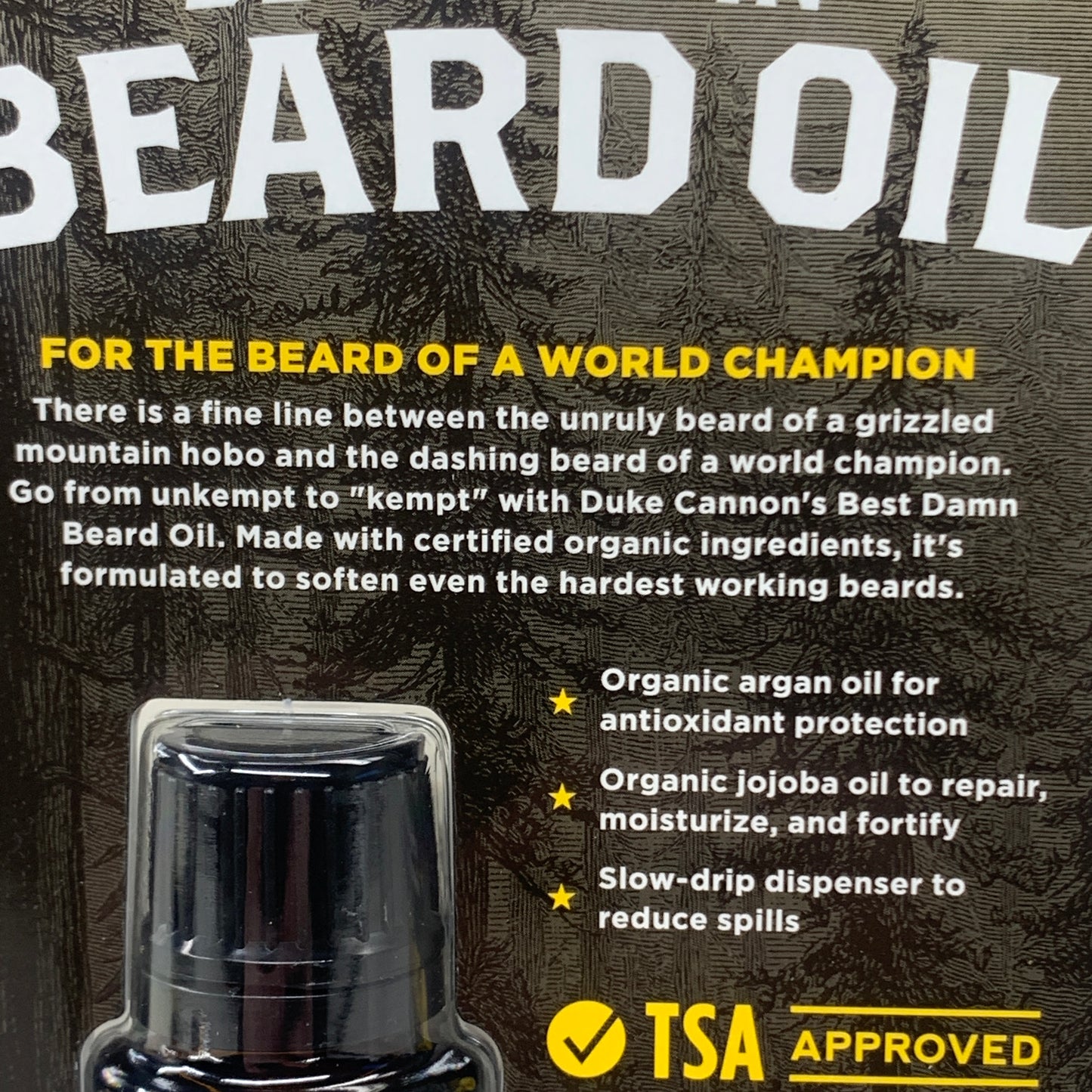 DUKE CANNON (3 PACK) Best Damn Beard Oil Natural Ingredients Redwood Scent 0.5oz