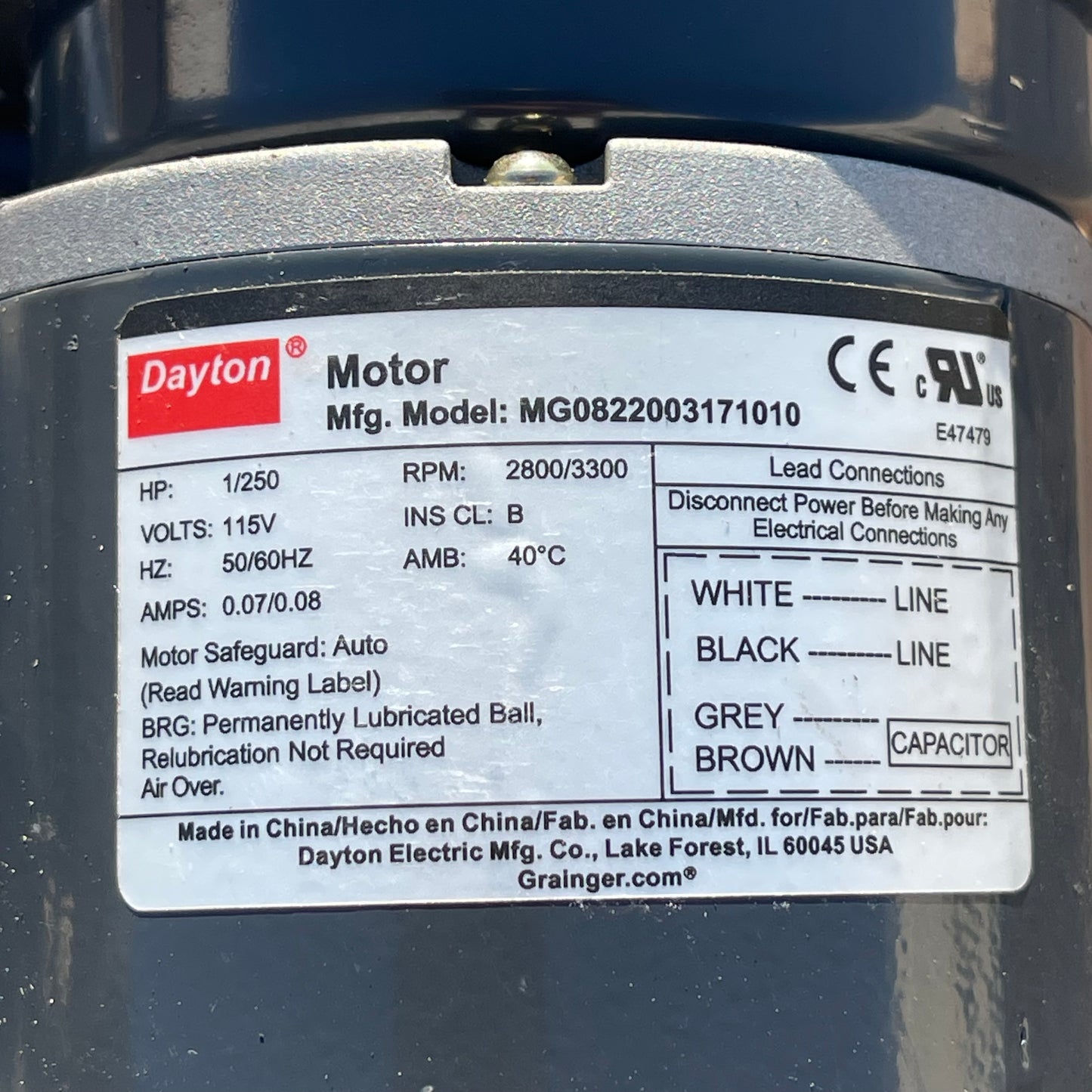 DAYTON Water Cooled Spindle Motor 32”x8”x8” MG0822003171010