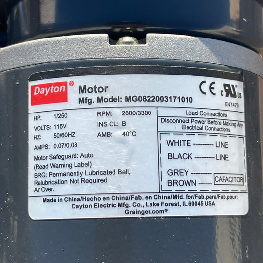 DAYTON Water Cooled Spindle Motor 32”x8”x8” MG0822003171010