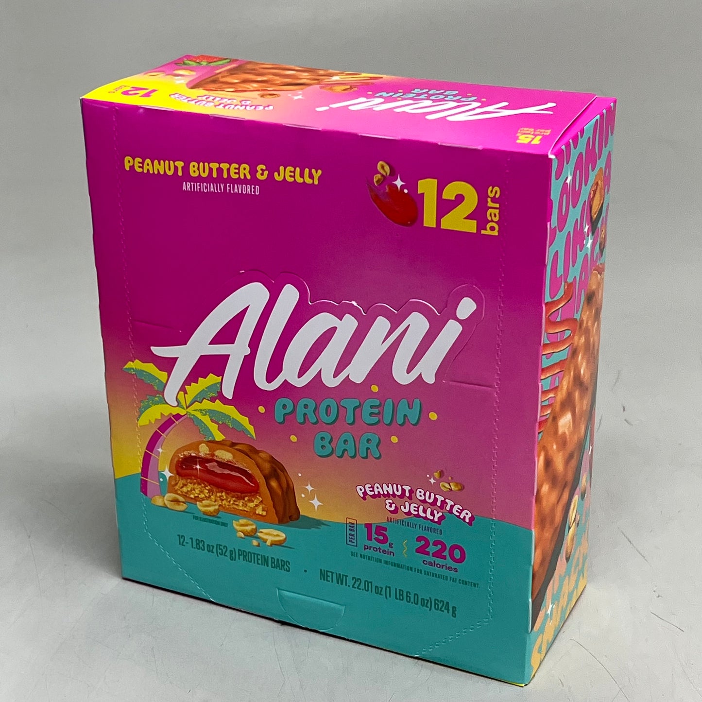 ALANI (12 PACK) Soft Peanut Butter & Jelly Protein Bars Gluten Free 1.83 Oz