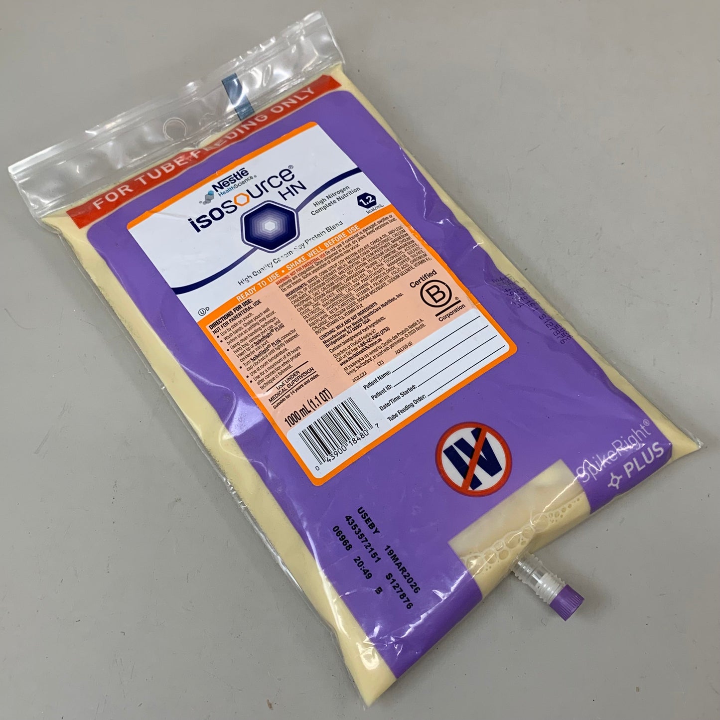 ZA@ NESTLE (6 PACK) Health Science Isocource High Nitrogen Nutrition 1 L BB 03/26 F