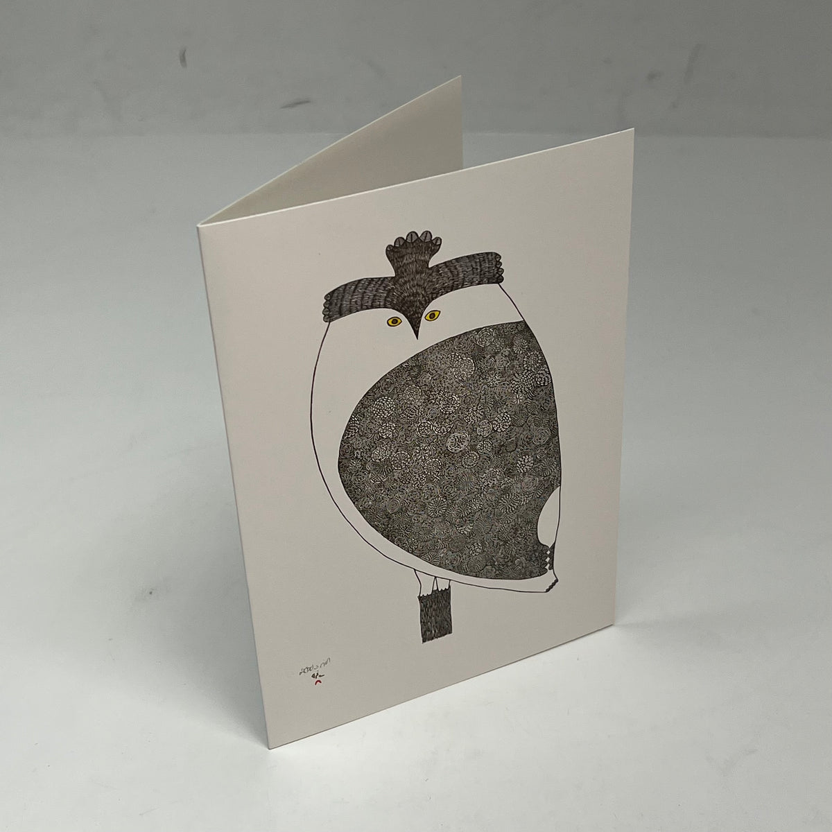 POMEGRANATE (20 PACK) Owls Inuit Art From Kinngait Notecards W/ Envelopes 4x6"