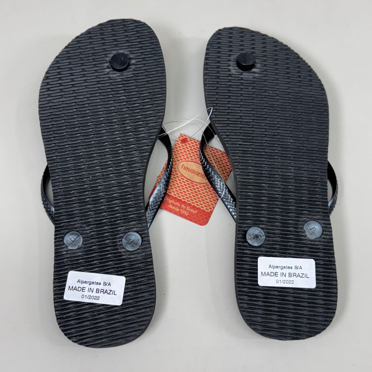 ZA@ HAVAIANAS High Quality Rubber Slim Flip Flops Non-Slip Women's 9/10 Black 400030 C