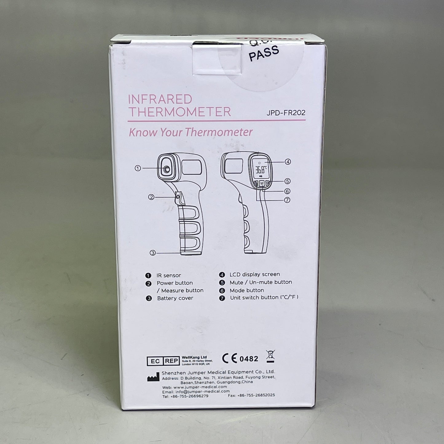 ZA@ JUMPER Non-Contact Infrared Thermometer For Humans & Objects *USA SELLER* JPD-FR202 D