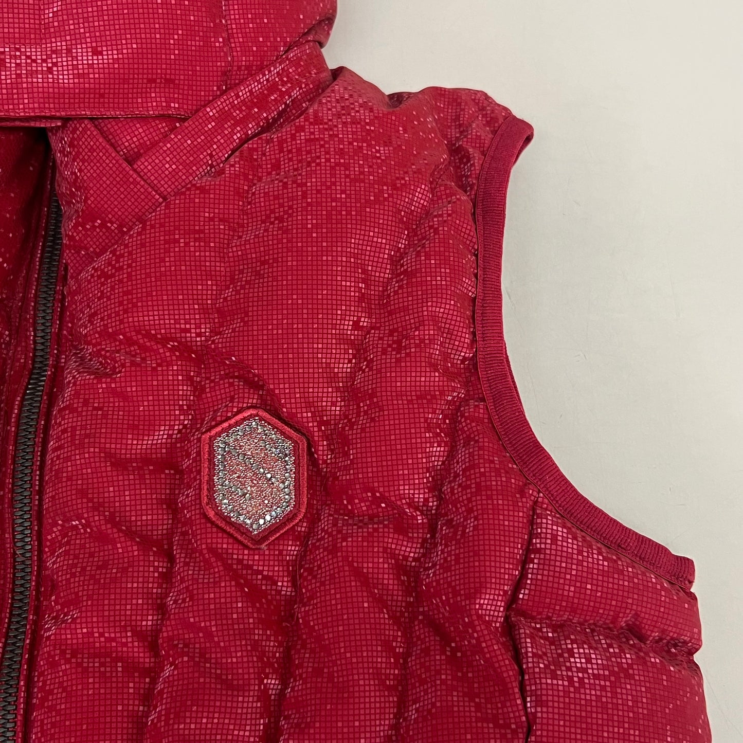 SAMSHIELD Chamonix Ice Equestrian Sleeveless Winter Jacket Women's Sz S Raspberry Red