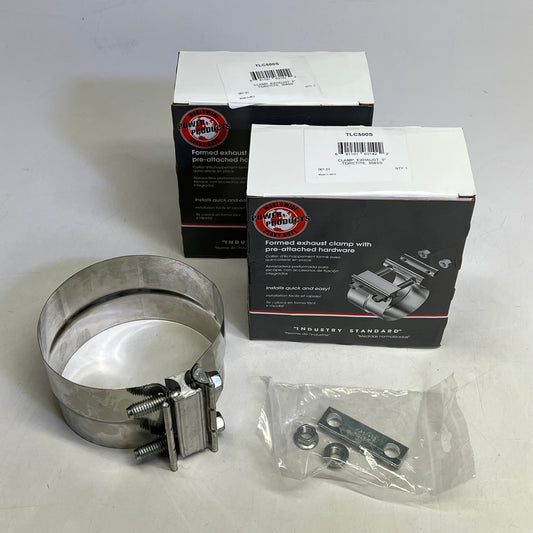 ZA@ WORLDWIDE POWER PRODUCTS (2 PACK) Torca Replacement Clamp Stainless Steel 5" Chrome TLC500S