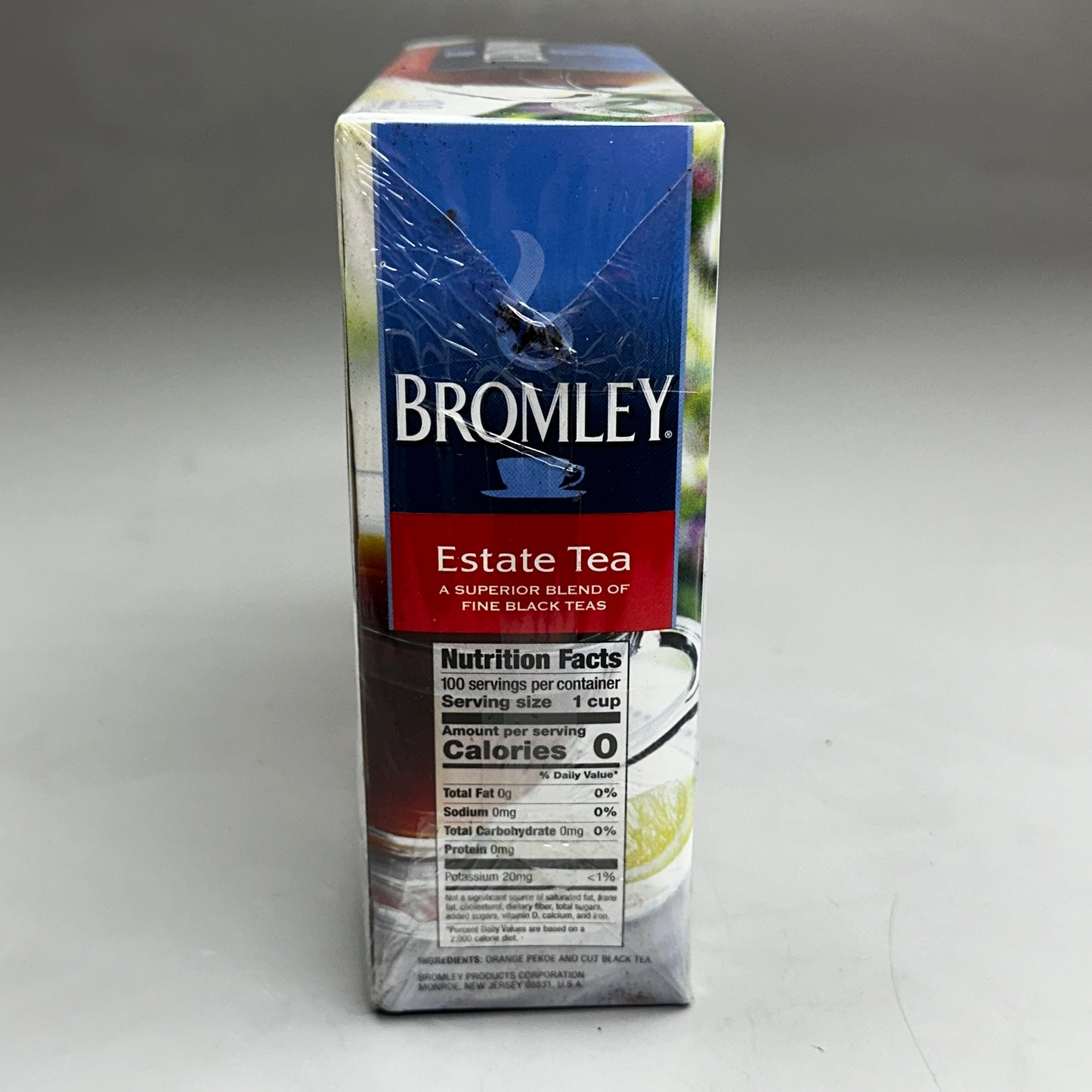 BROMLEY Estate Tea 100 Individually Wrapped Tea Bags 8 oz (226g)