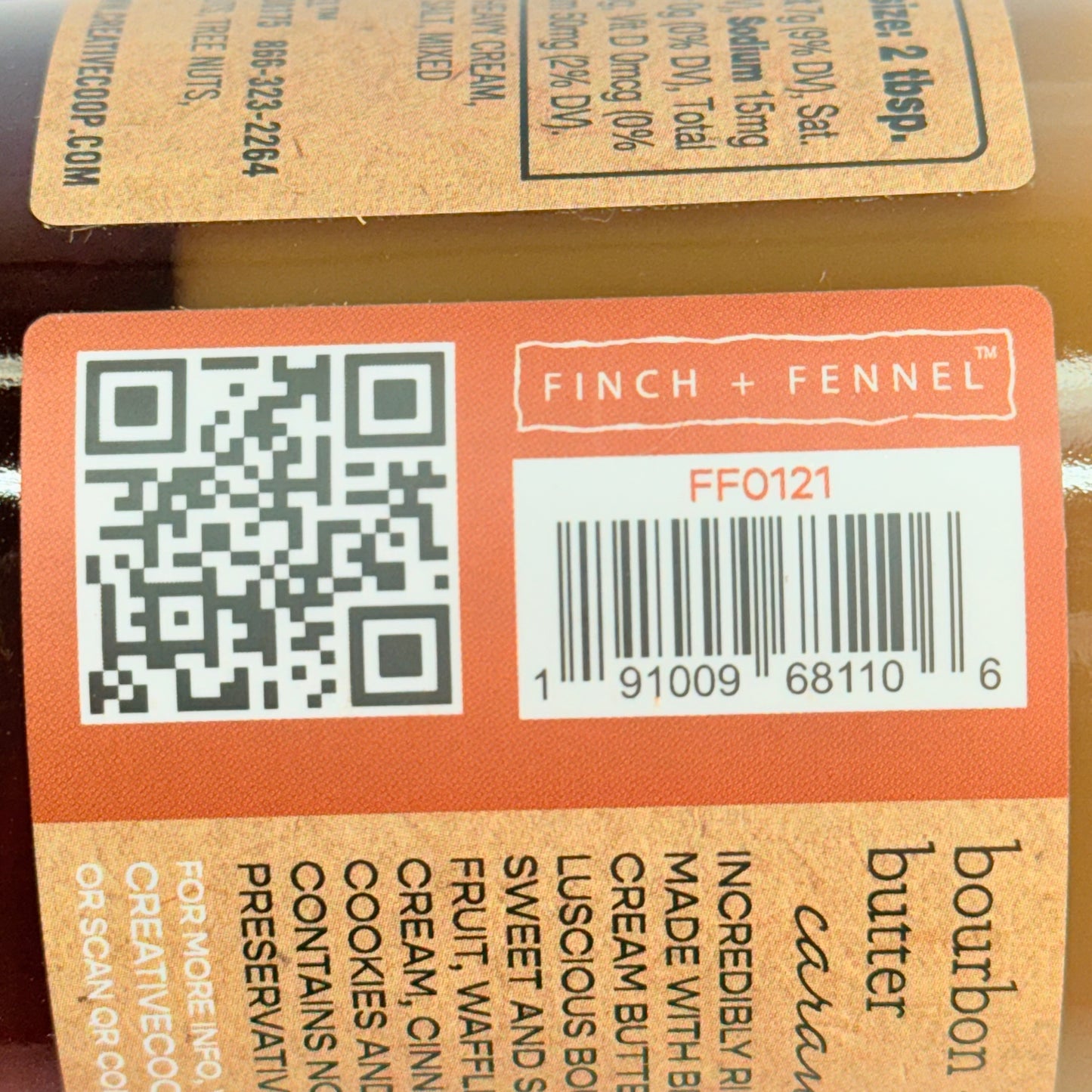 FINCH + FENNEL Bourbon + Butter Caramel Sauce 10 Oz BB 08/26 - New