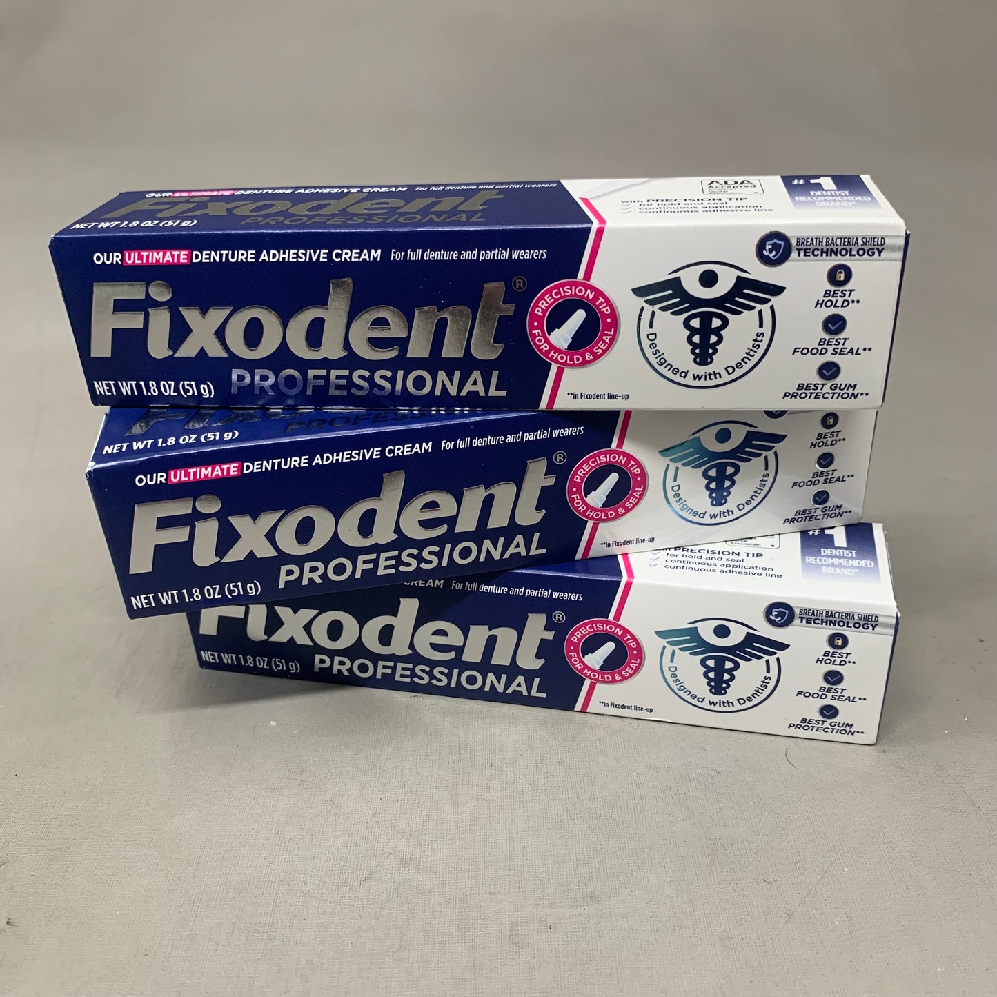 FIXODENT (3 PACK) Professional Ultimate Denture Adhesive 1.8 oz 80739660