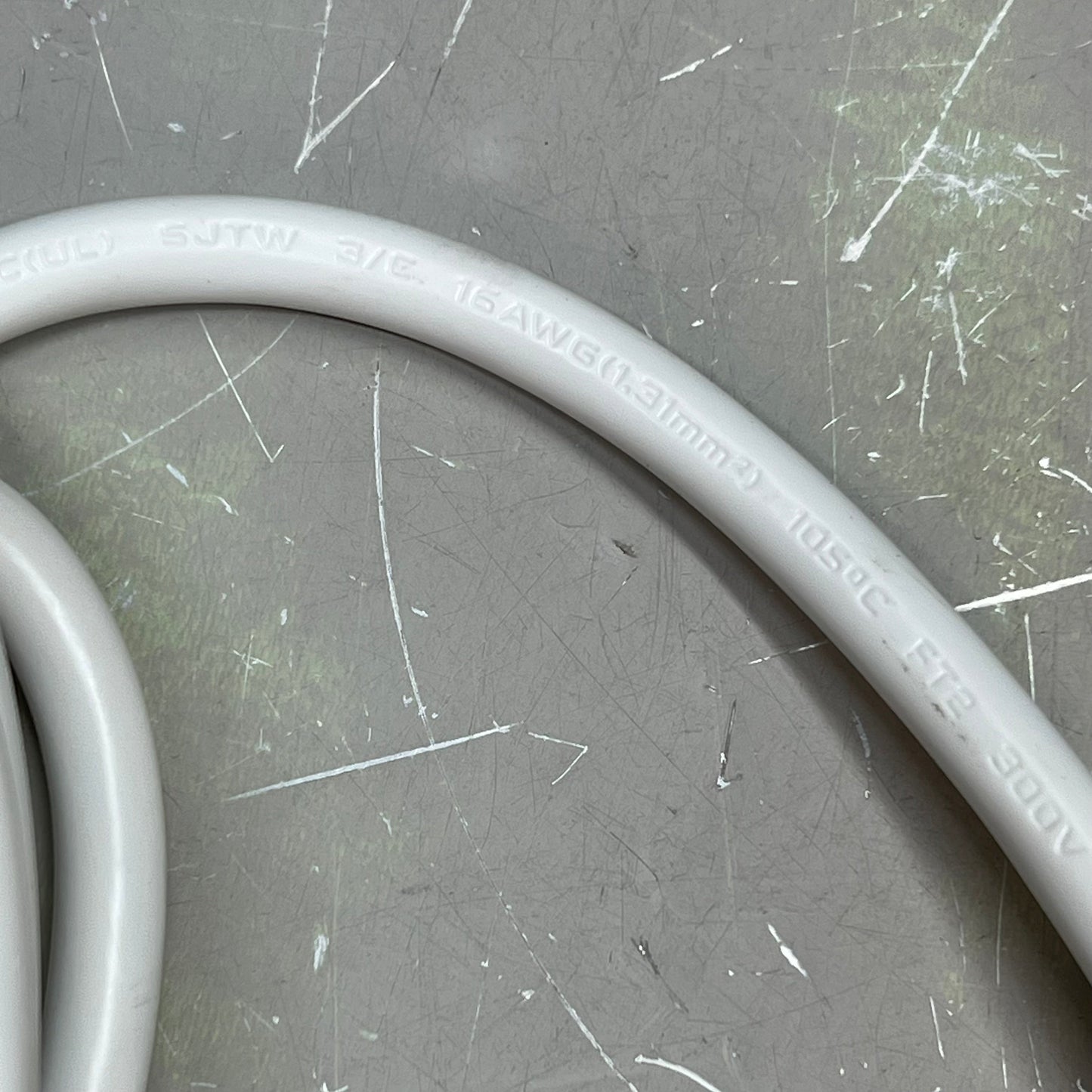 ZA@ NINGBO XUANHAU (2 PACK) Power Cords SJTW 3/C 16 AWG 105 Degree FT3 300V 10ft White 10200000025 B