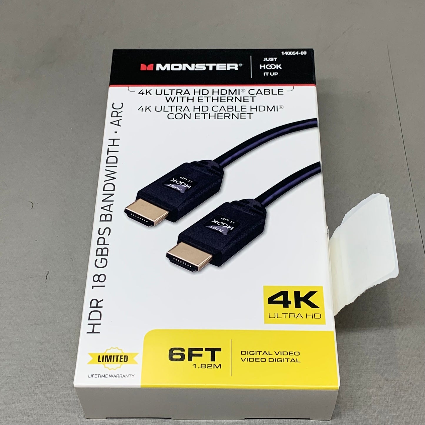 MONSTER (2 Pack) 4K Ultra HDMI Cables w/ Ethernet 3ft,6ft Black 140054-00, 140053-00