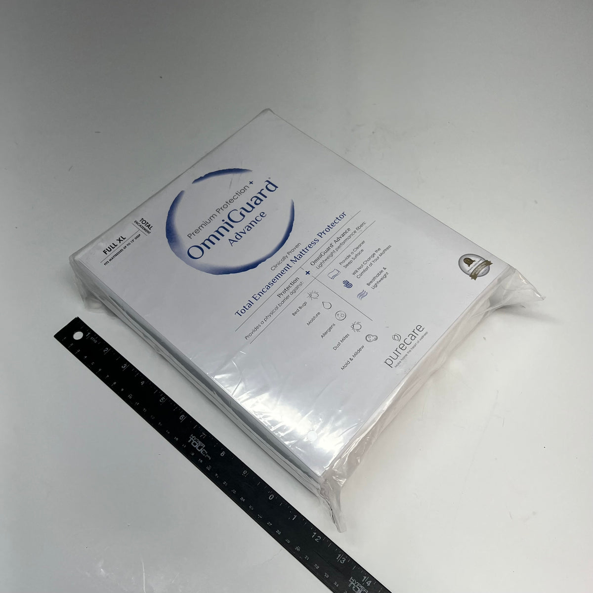 PURE CARE Omni Guard Total Encasement Mattress Protector Full XL White FTATE80