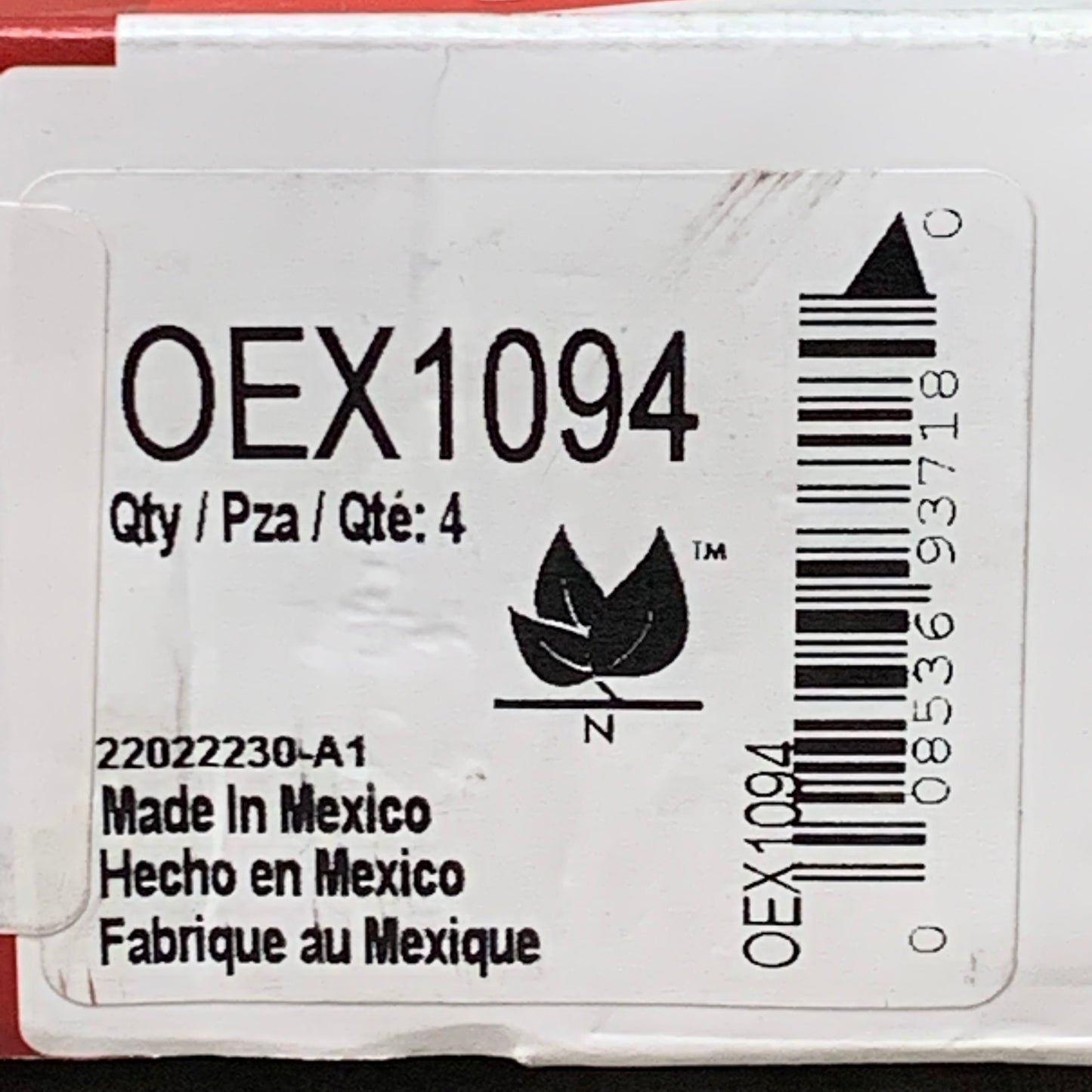 WAGNER OEx Premium Ceramic Disc Brake Pad Set 6 1/2" x 2 1/2" Grey OEX1094