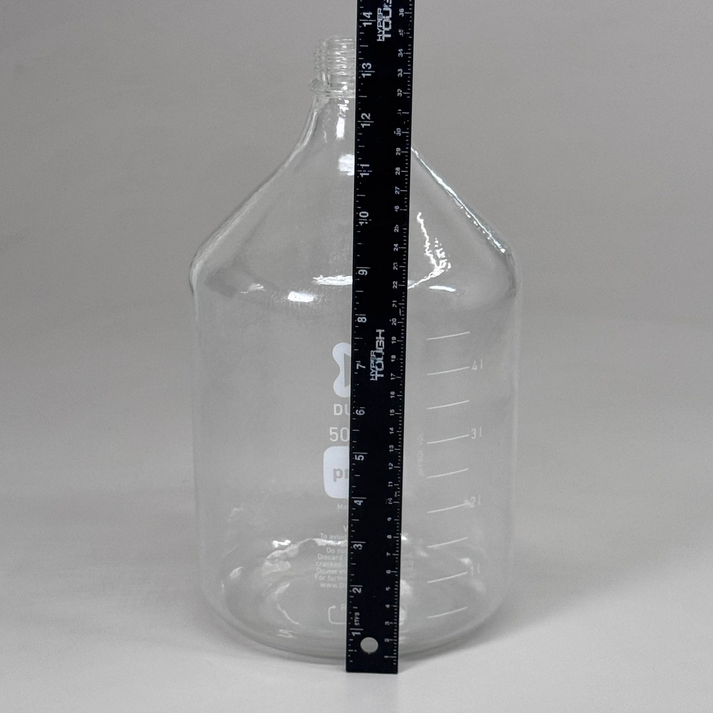 DURAN Plastic Coated Round Laboratory Bottle 5000 mL Clear 218057308 Like New