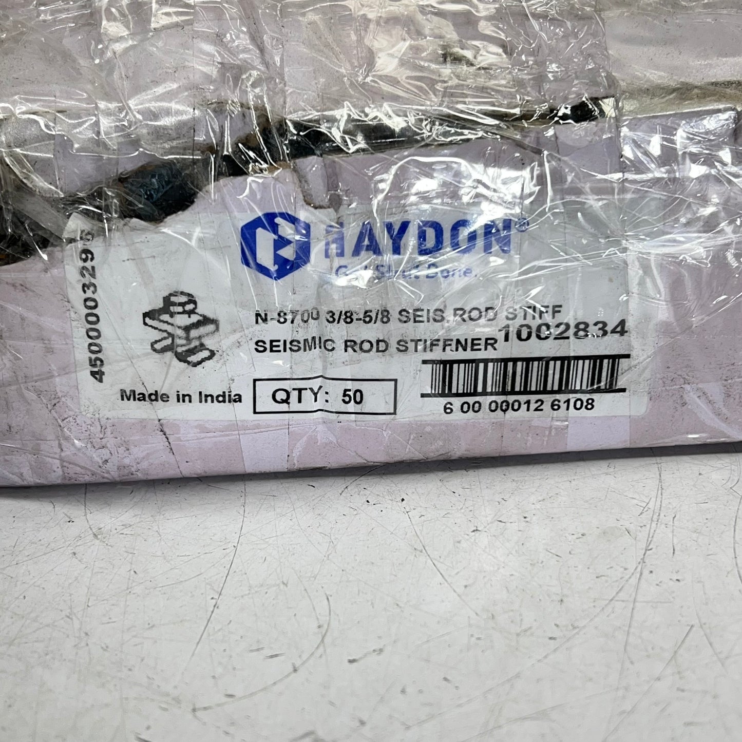 HAYDON (50 PACK) Channel Seismis Rod Stiffener  3/8-5/8  H8700 1002834