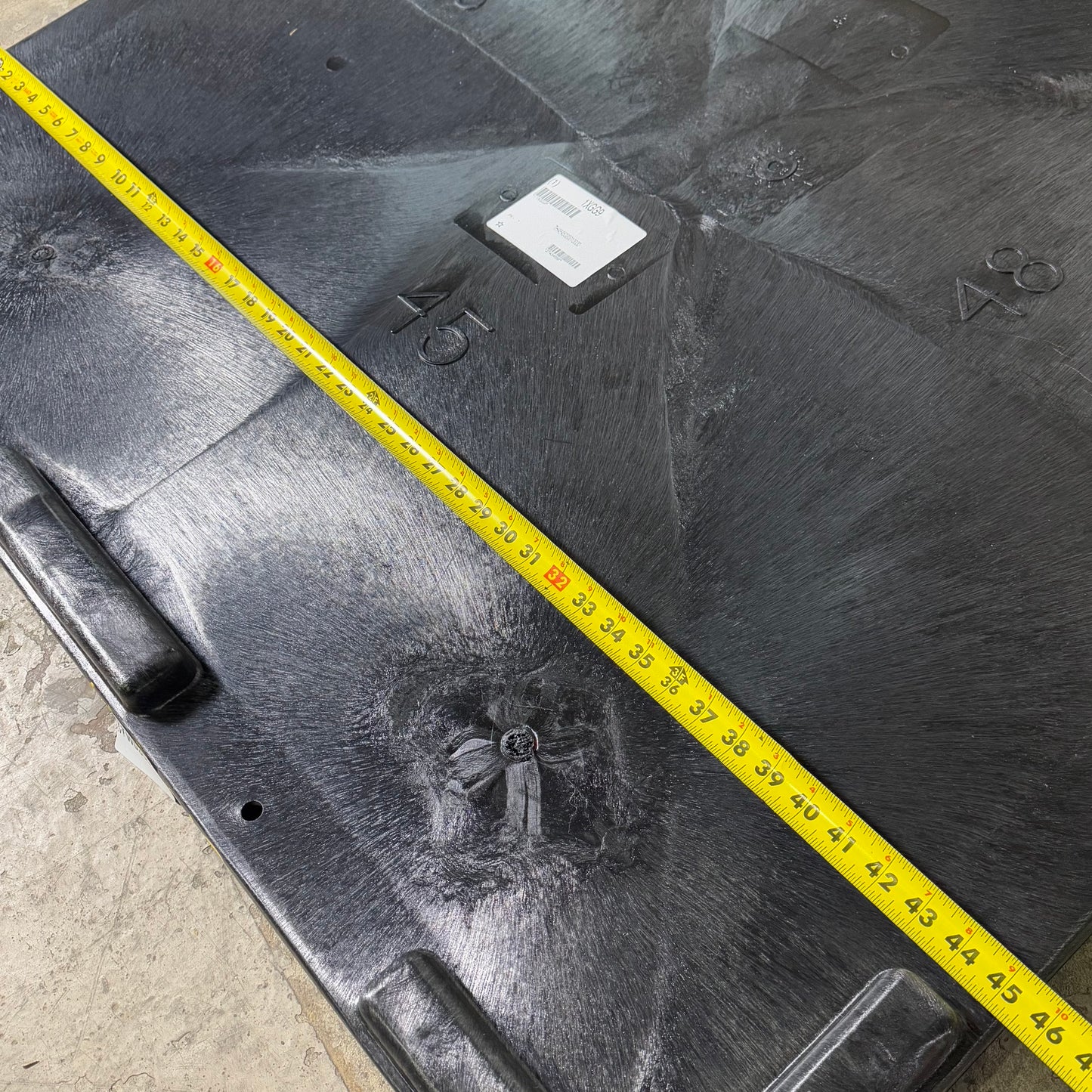 BUCKHORN Plastic Bulk Container Cover Sz 48 1/4 in x 45 1/4 in, Black 1XGG9