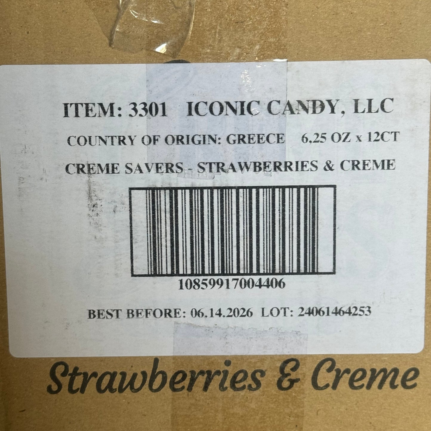 ICONIC CANDY 12PK! Hard Candy Creme Savers Strawberries & Creme 6.25 oz BB 06/26