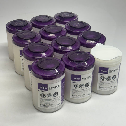 PDI Super Sani-Cloth Large Wipes 12pk 160ct Each BB 11/2027 Lid Missing