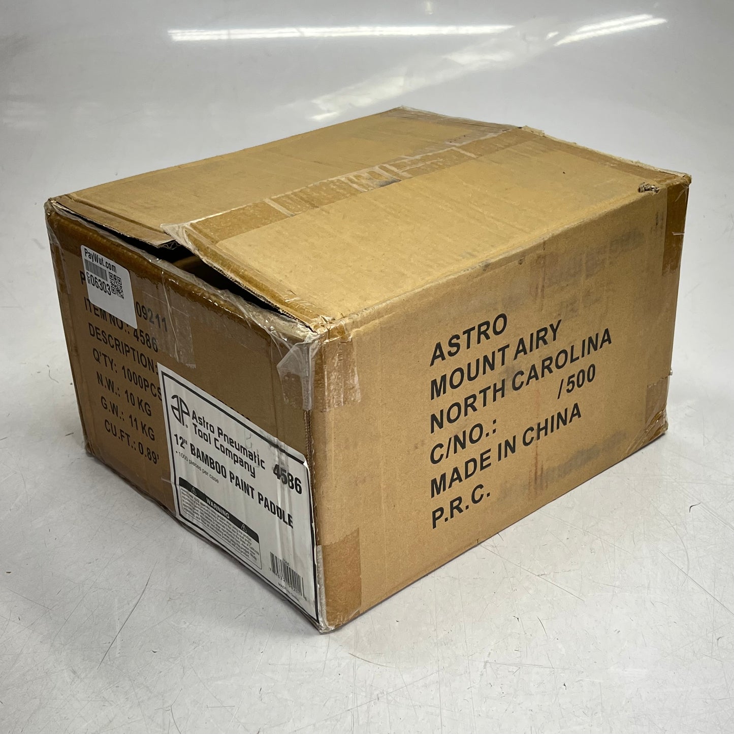 ASTRO PNEUMATIC TOOLS (1000 PACK) Bamboo Paint Paddles for Mixing 12" Tan 4586