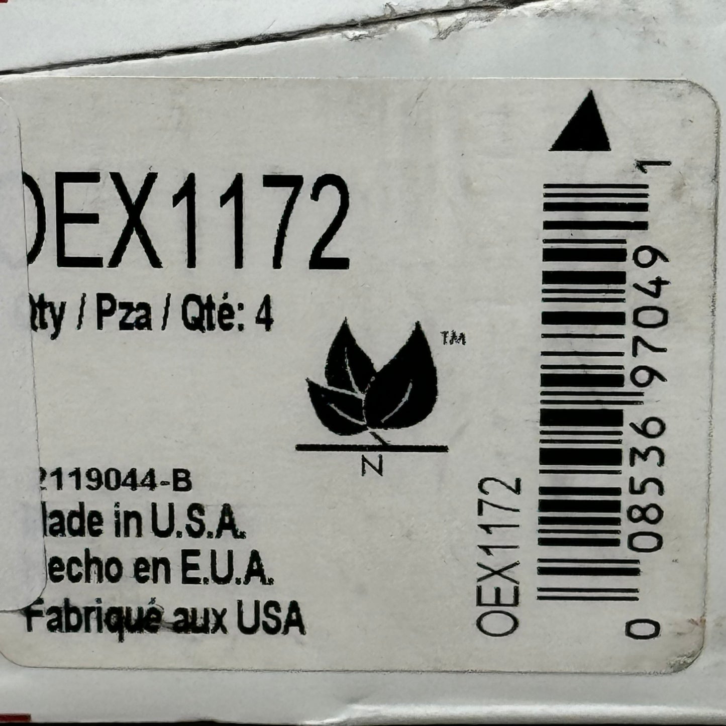 WAGNER OEx Premium Ceramic Disc Brake Pad Set 5 1/2" x 2" OEX1172