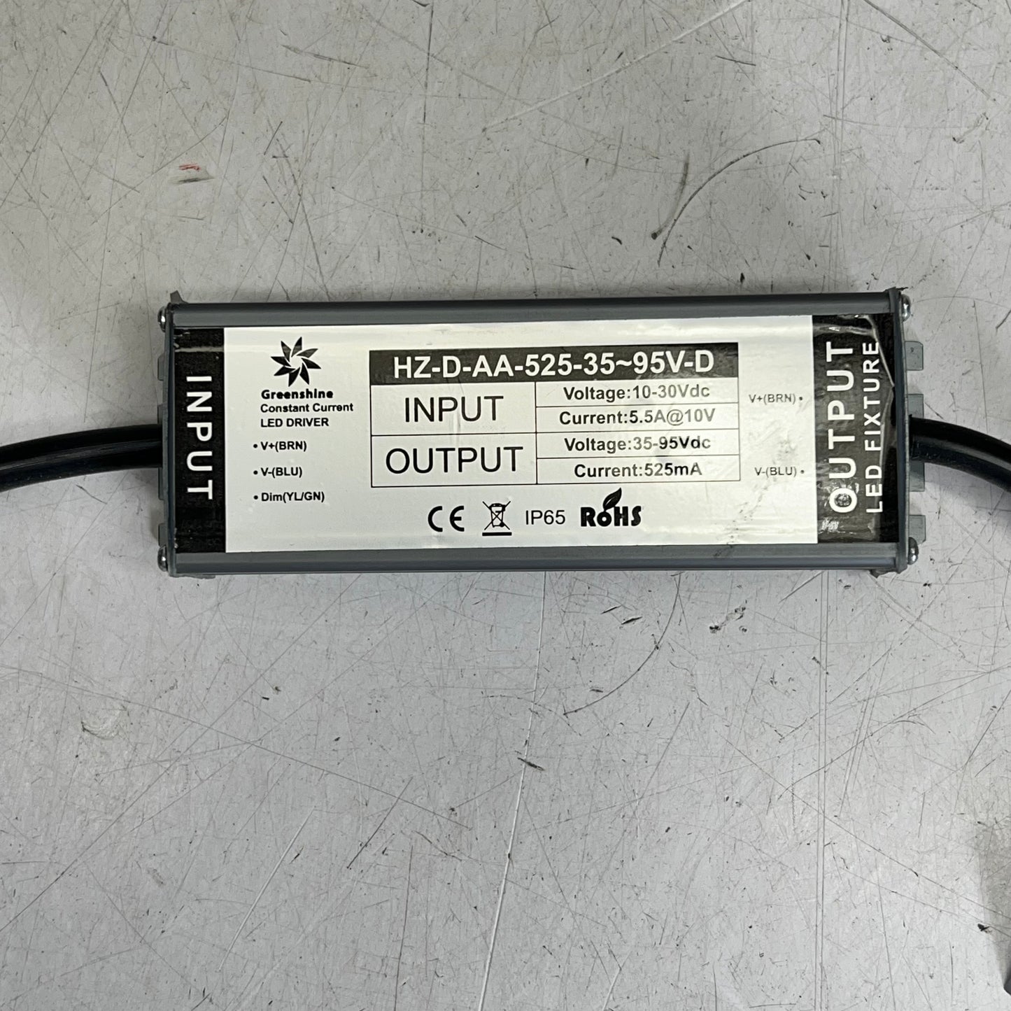 GREENSHINE Constant Current Led Driver 10-30Vdc Input HZ-D-AA-525-35-95V-D