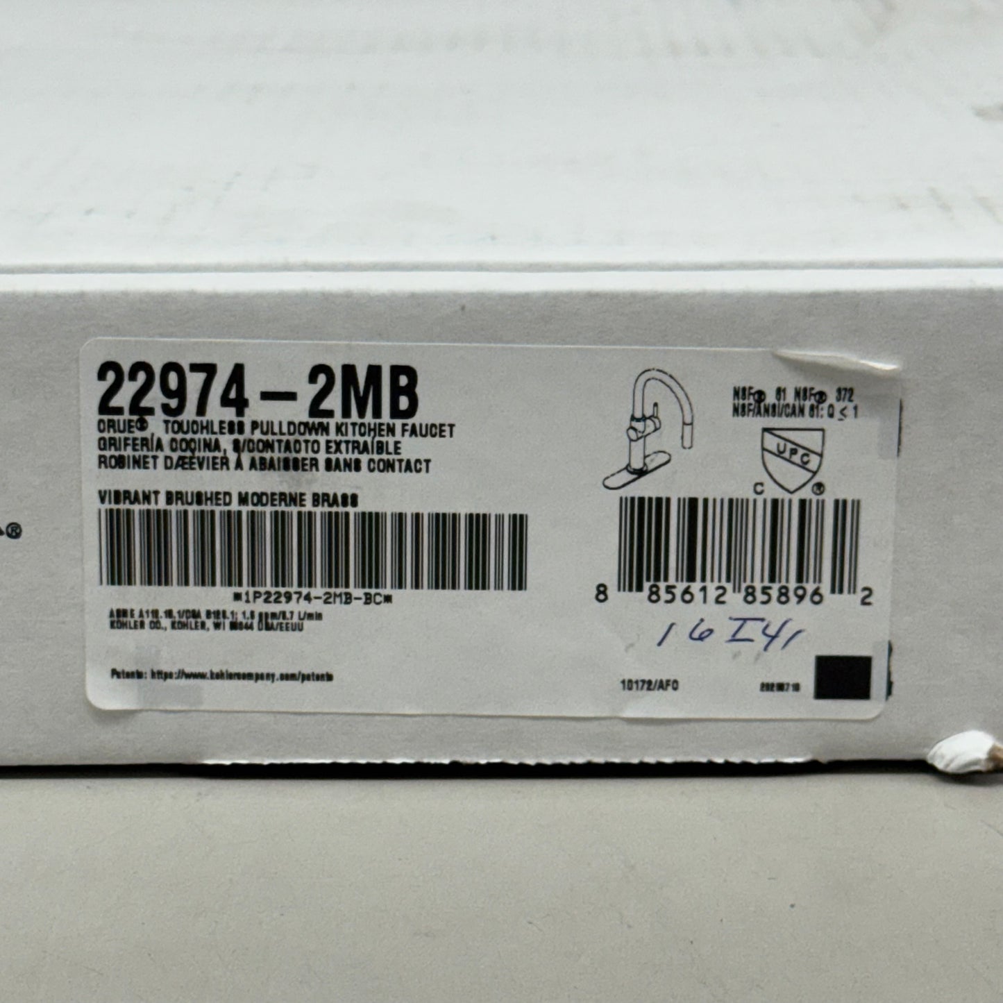 KOHLER Crue Touchless Pulldown Kitchen Faucet Vibrant Brushed Moderne Brass 22974-2MB