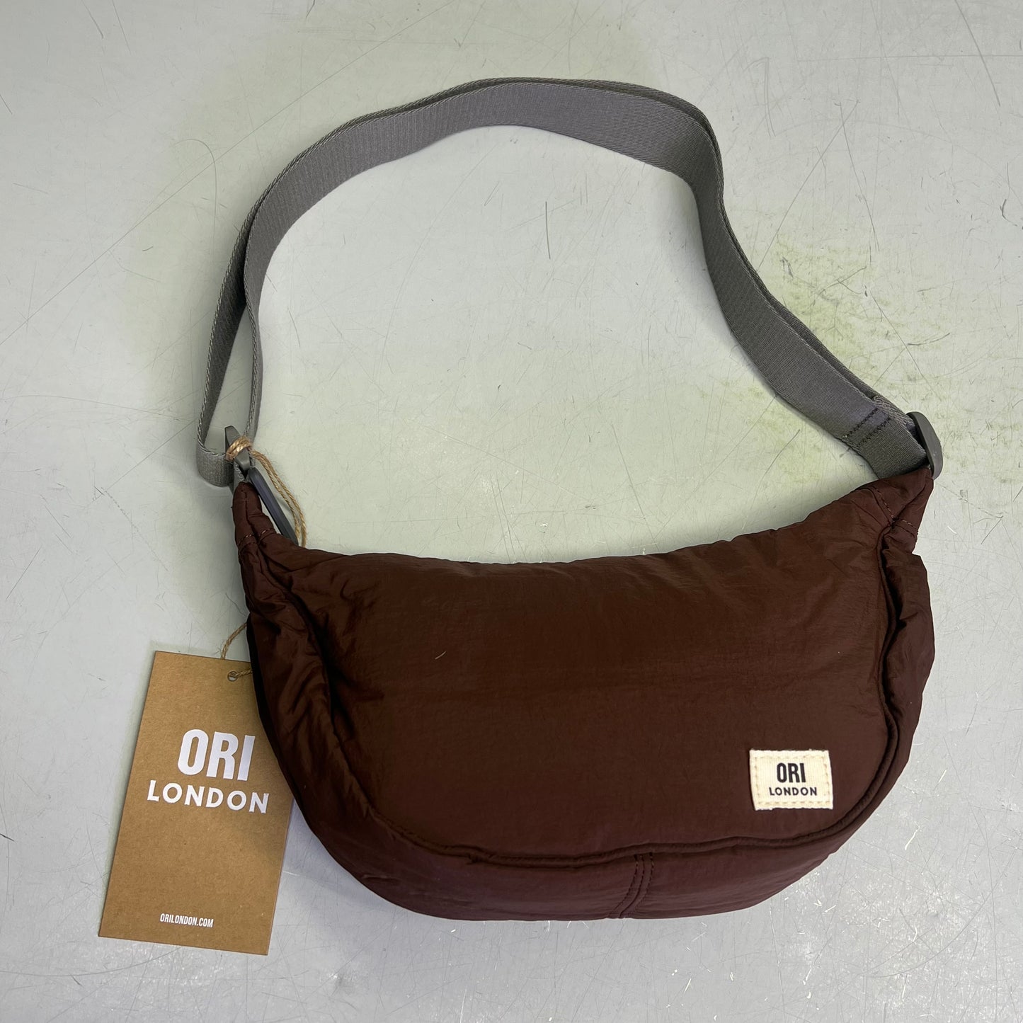ORI LONDON Farringdon Bag Made From Taslon One Size 6"x11"x3.5" Chocolate
