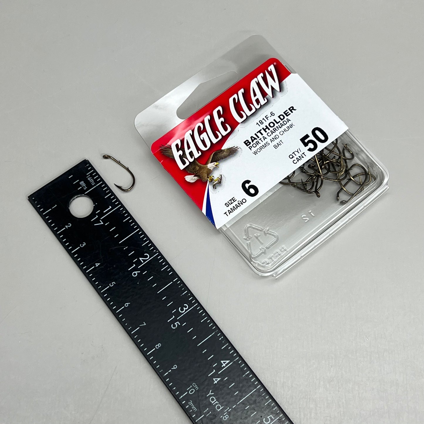 EAGLE CLAW (5 PACK) Down eye 2-Slice Offset Hooks Bronze #6 50pc 181F-6