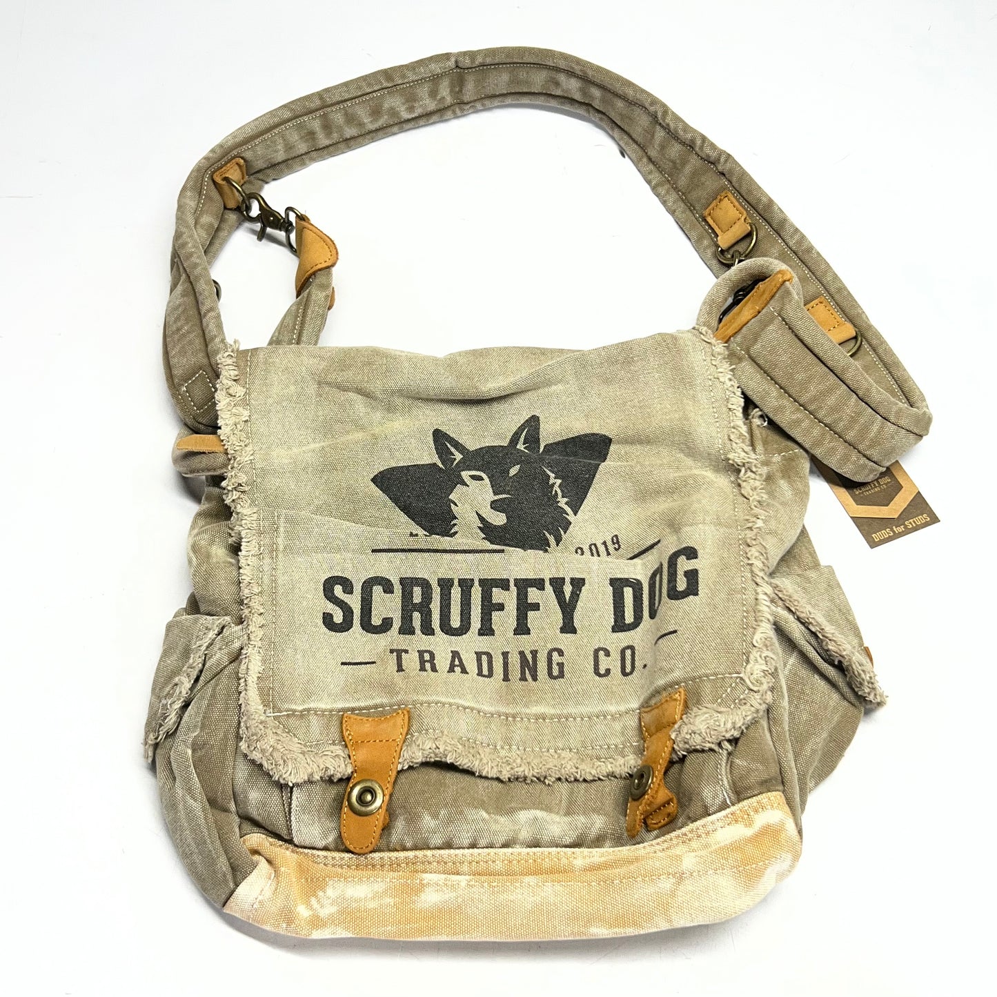 SCRUFFY DOG Vintage Messenger Bag for Men & Women 13"W x 13"H x 5"L SD3MBC001
