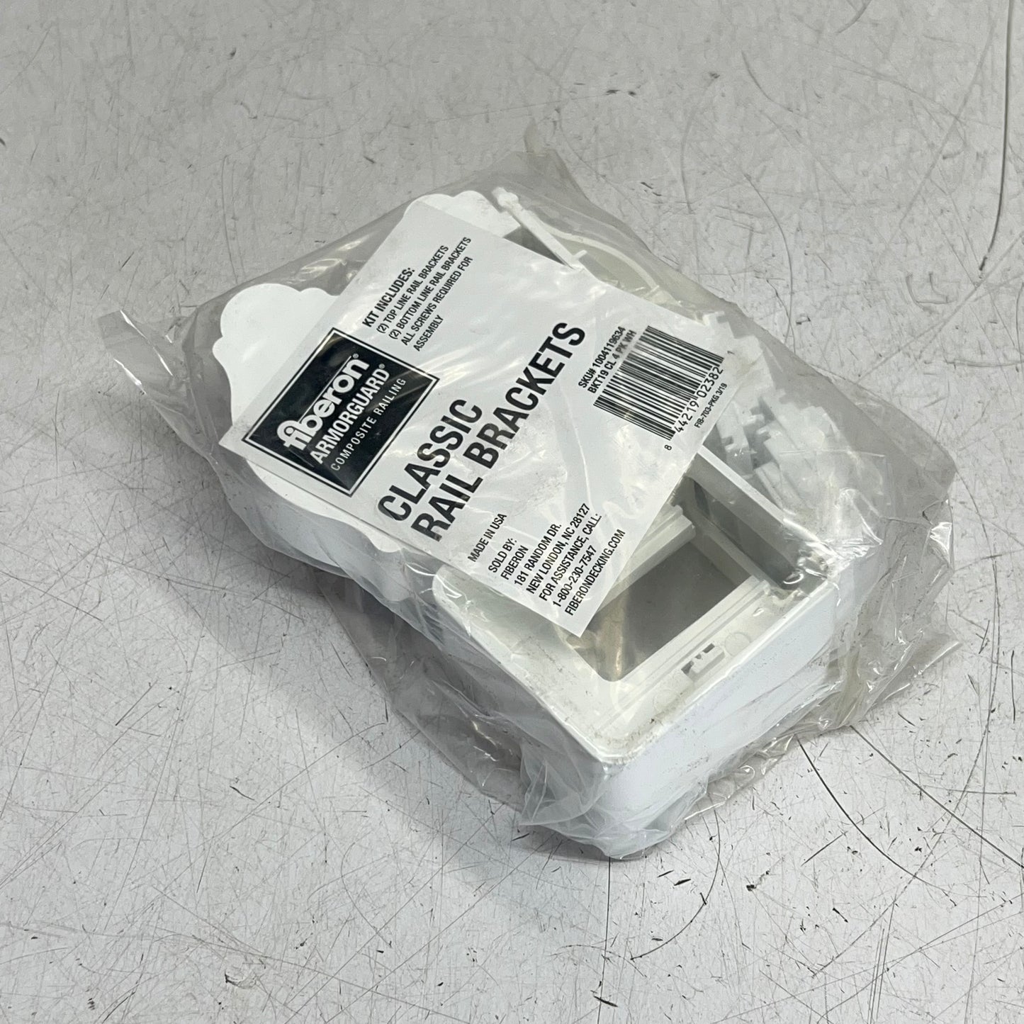 ZA@ FIBERON ARMOR GUARD  (2 PACK) Classic Line Rail Brackets  White 1004119634 A