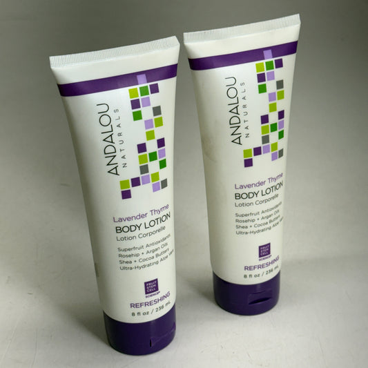 ANDALOU NATURALS (2 PACK) Lavender Thyme Body Lotion Refreshing 8 oz