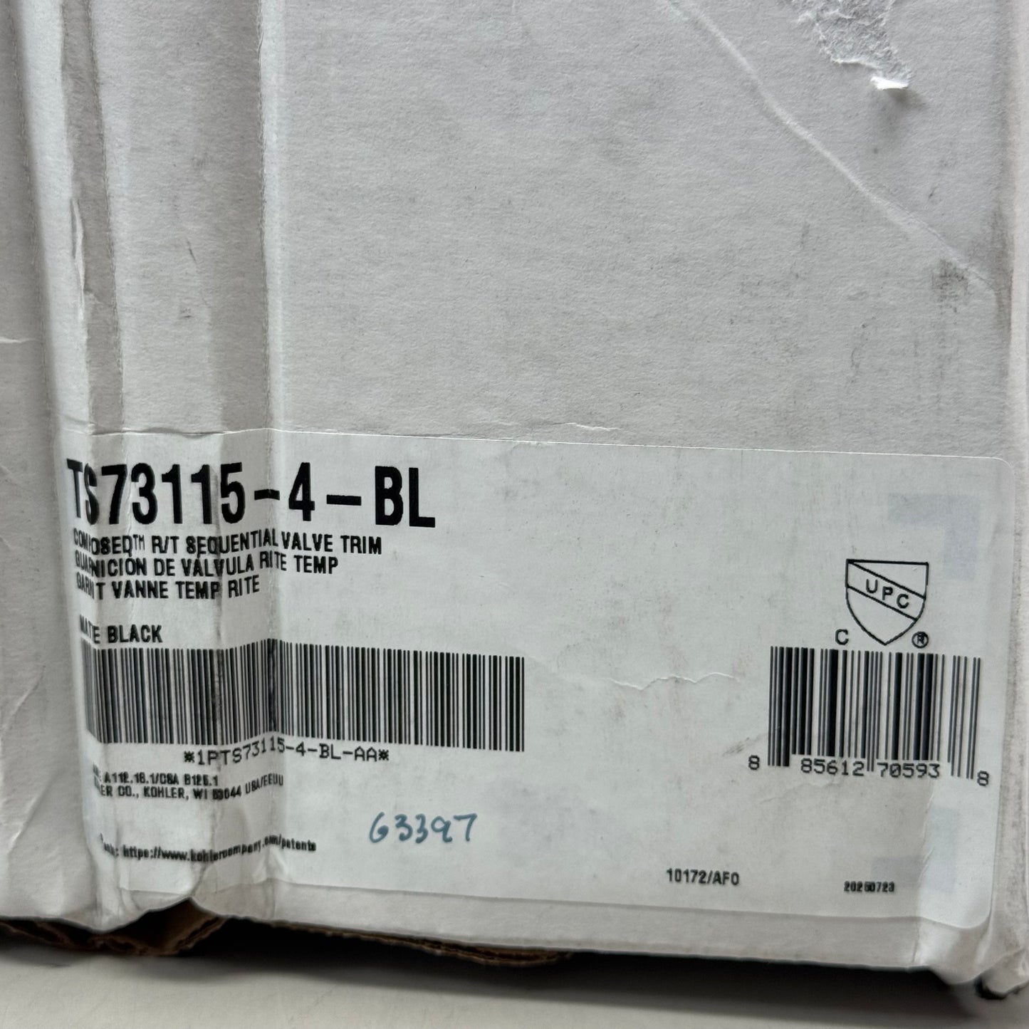 KOHLER Composed Sequential Valve Trim Only Matte Black TS73115-4-BL (New Other)