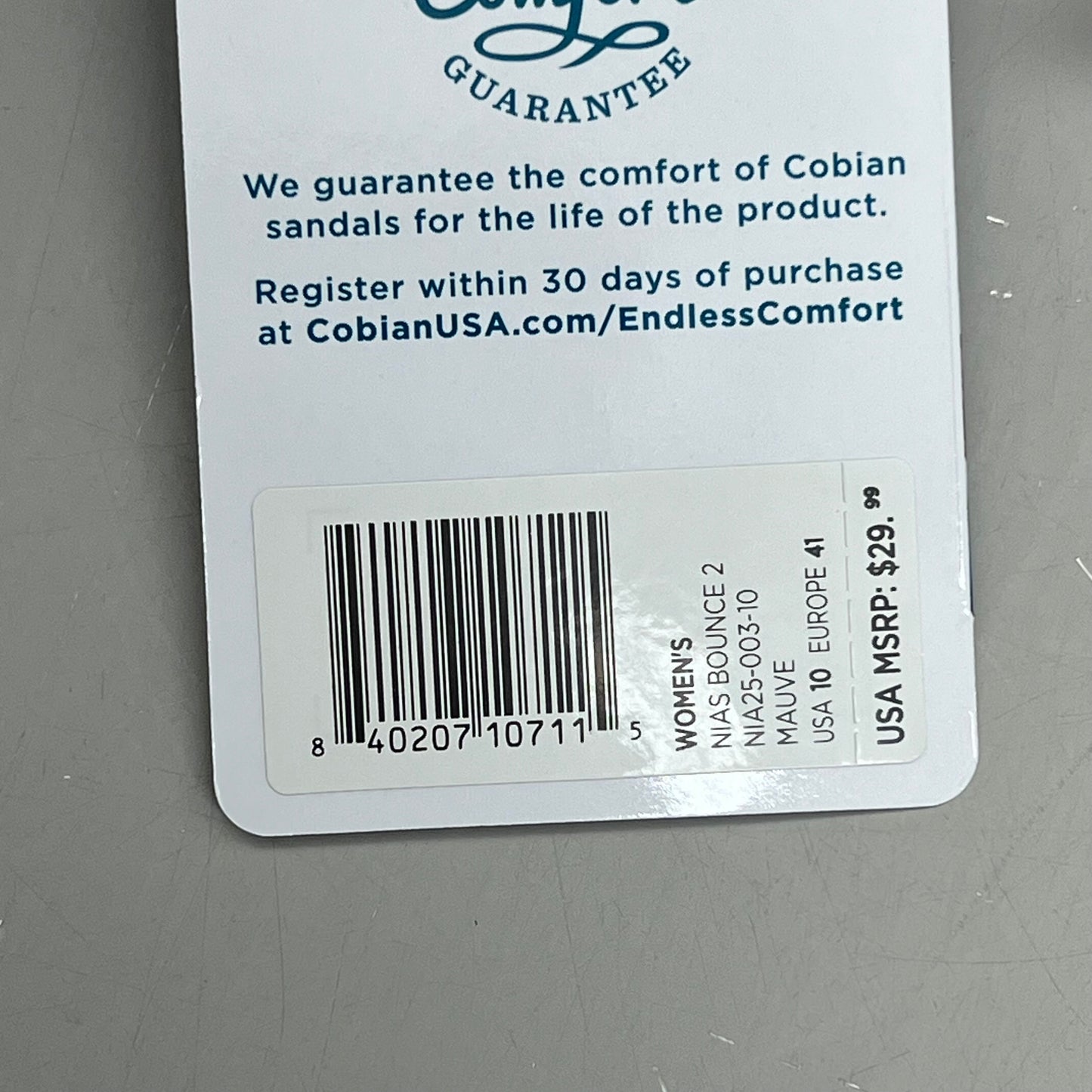 COBIAN Nia's Bounce 2 Sandals Women's Sz 10, EU 41 Mauve NIA25-003-10