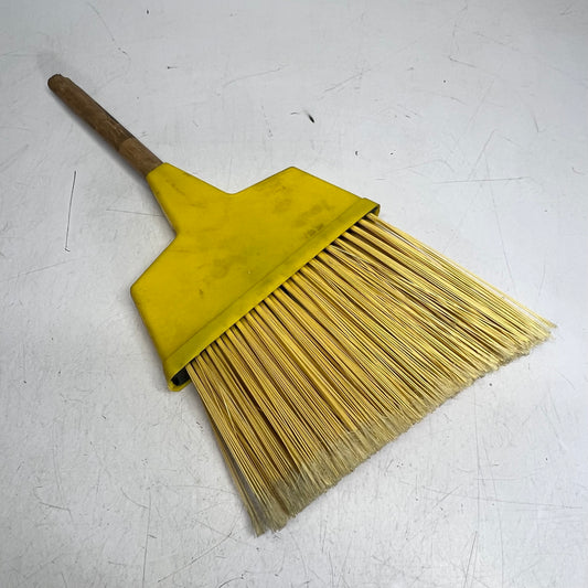 ZA@ WAXIE  (LOT OF 3) Sanitary Wood Handle Plastic Angled Upright Broom  41" Handle Yellow 2051291 (As-is)