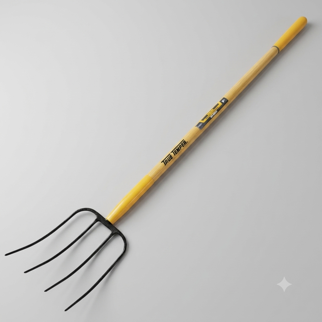 TRUE TEMPER Manure Fork 4-Tines for Wet & Clumpy Material 1838000