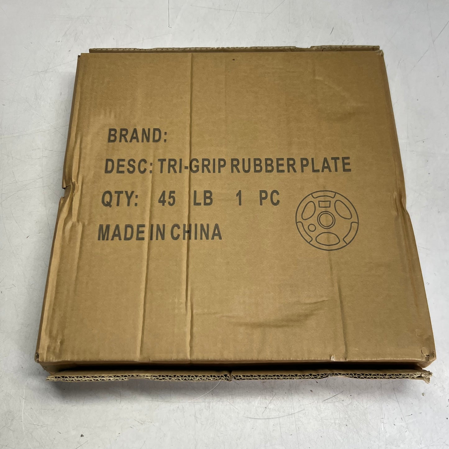 TRI-GRIP Single Rubber Plate 45lb, Black