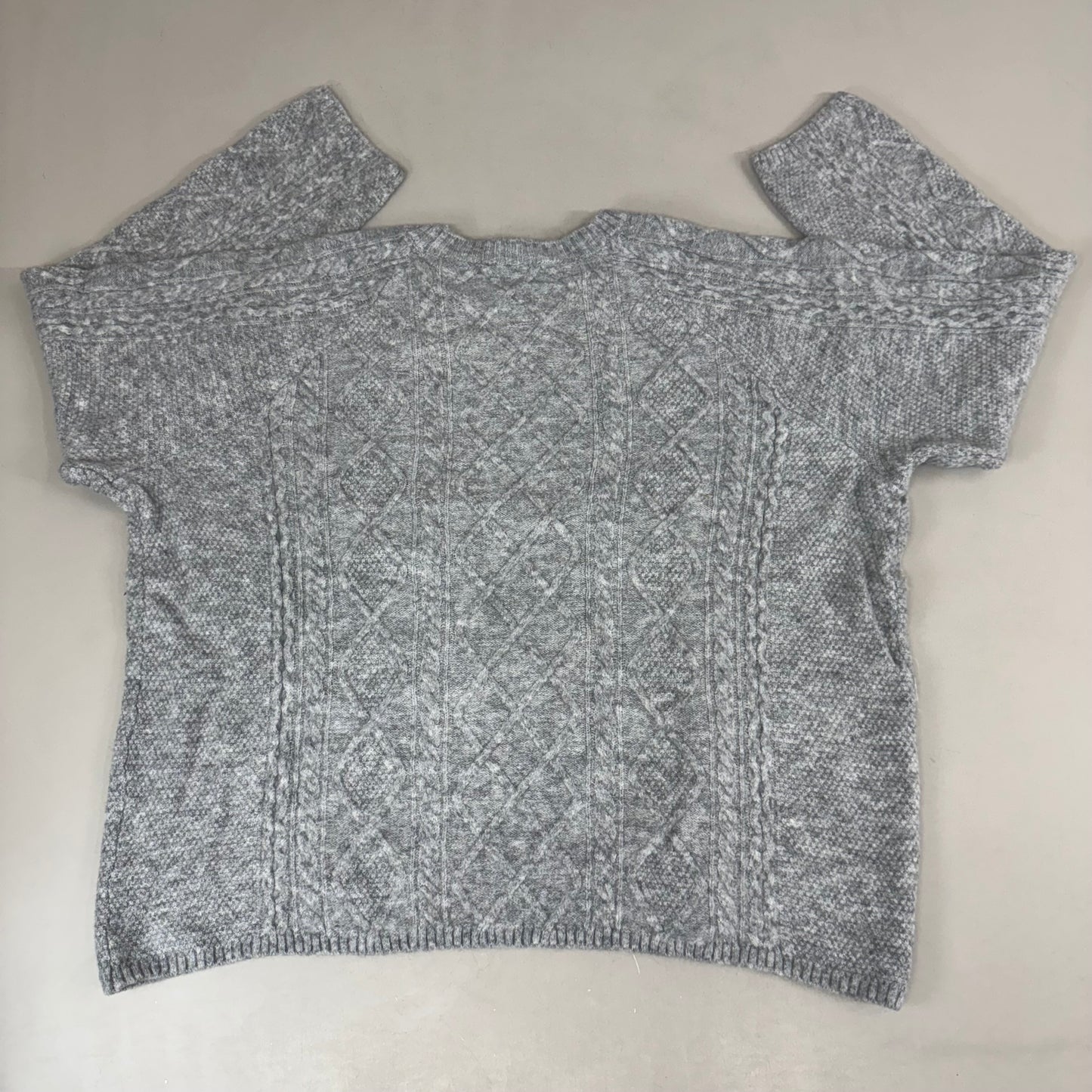 VINCE CAMUTO Cable Knit Sweater Women's Sz-XL Light Heather Grey SC2895