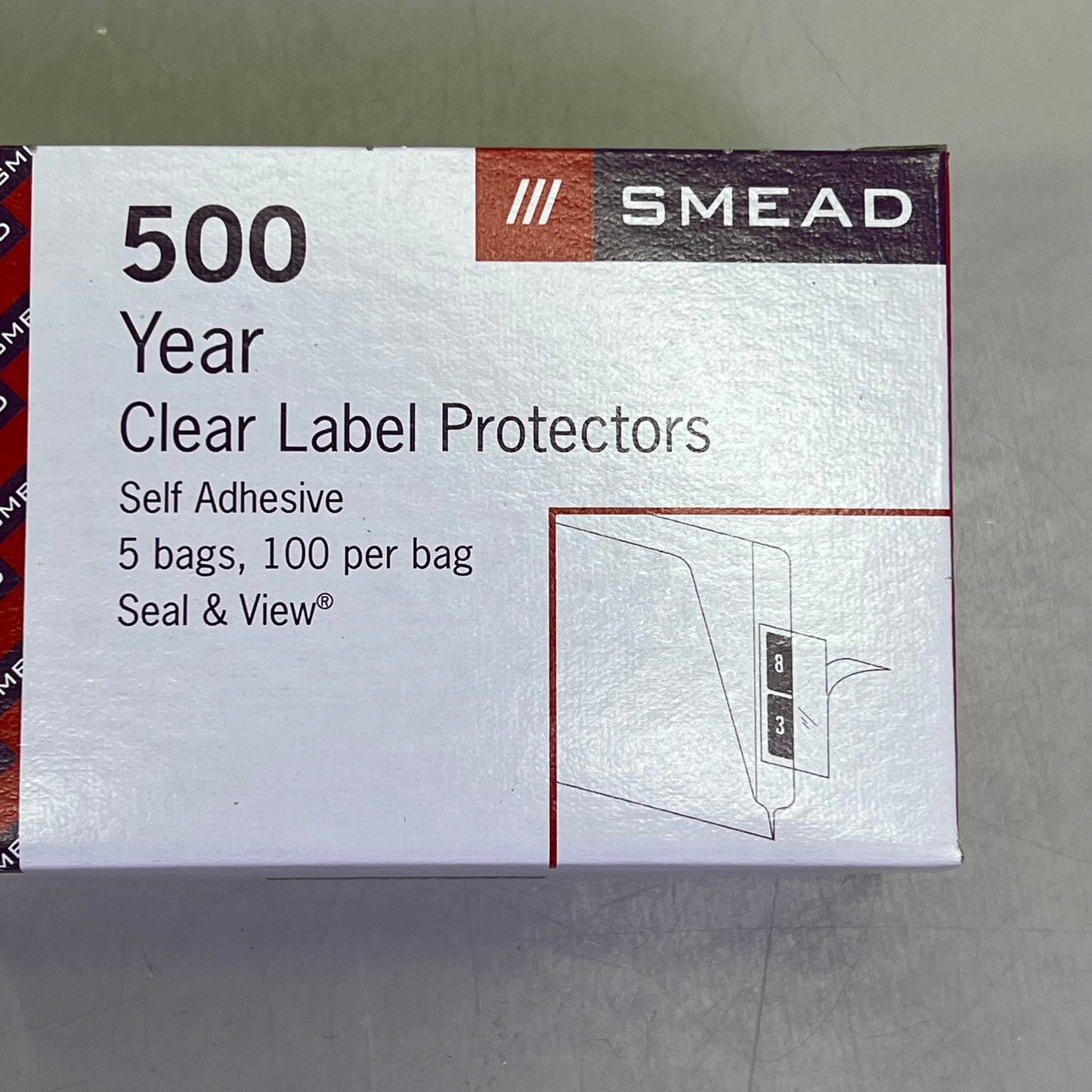 SMEAD (500 PACK) Seal & View Label Protectors 3-1/2" x 1-11/16" Clear  67600
