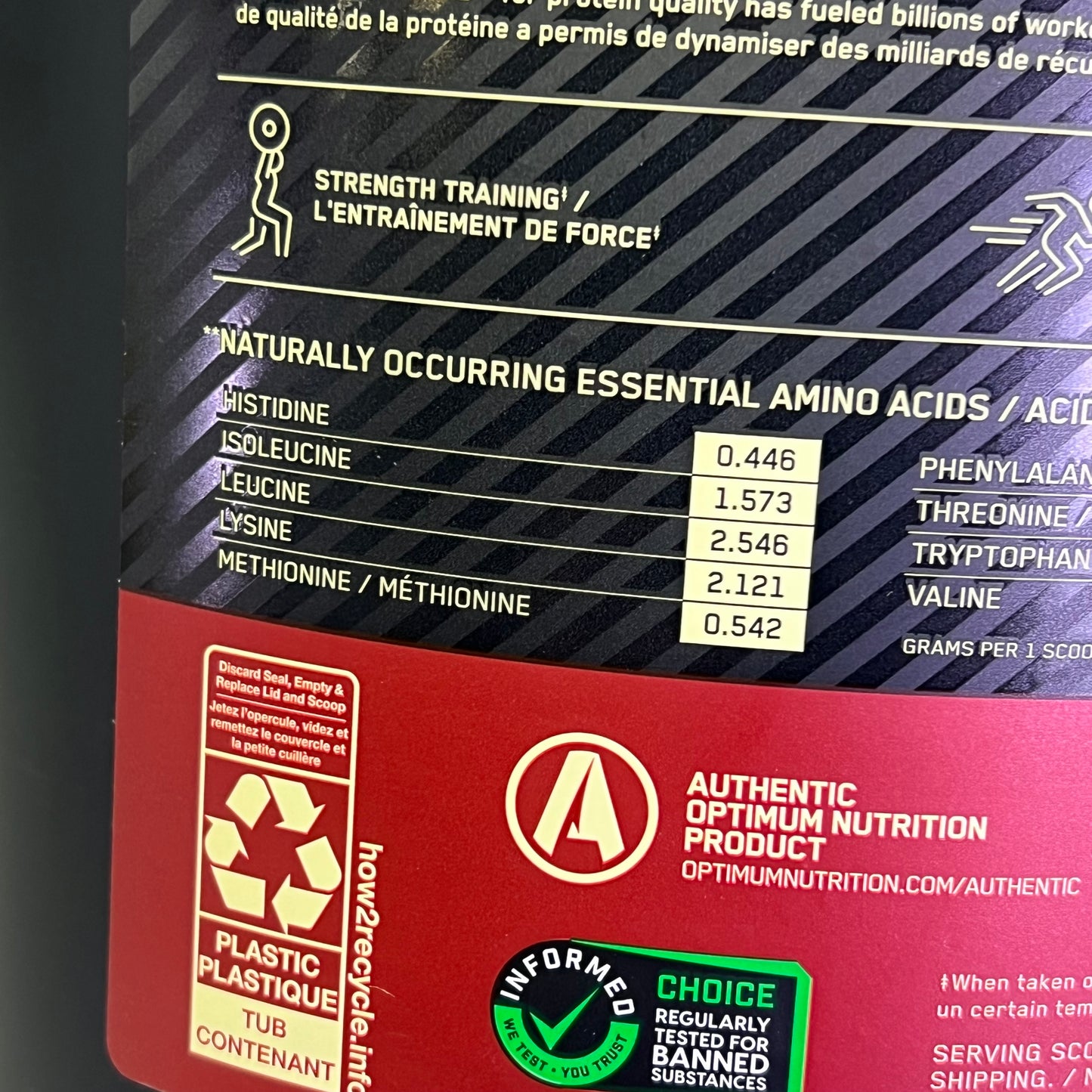 OPTIMUM NUTRITION 100% Whey Protein Powder Delicious Strawberry 4.98 lbs BB 01/27