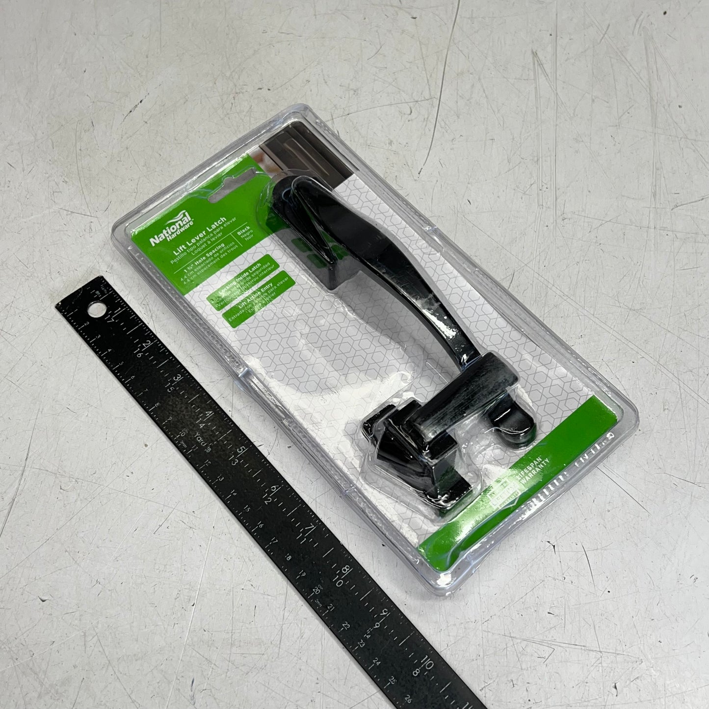 NATIONAL HARDWARE Lift Lever Latch Fits Doors 3/4" to 1-1/4" Black N100-034