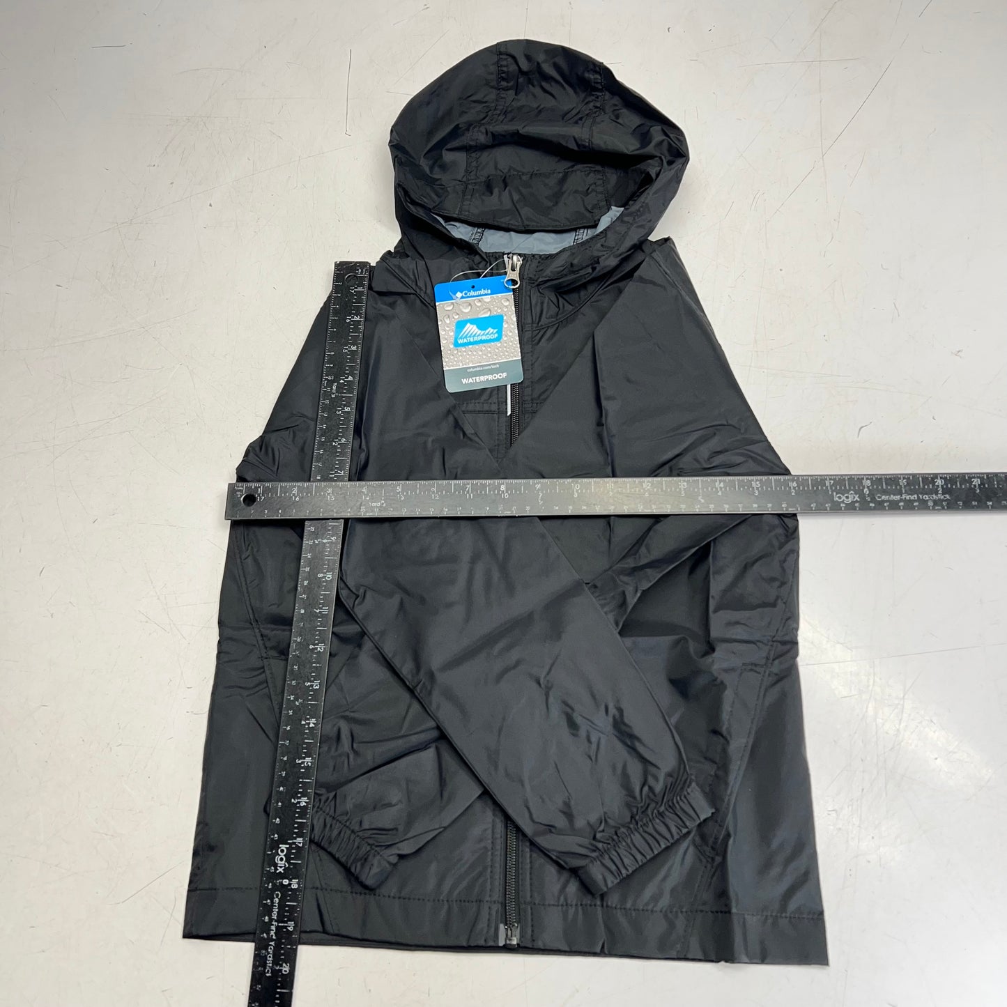 COLUMBIA Waterproof Fabric Glenmaker Jacket  Boy's Sz S  Black RB3416-009