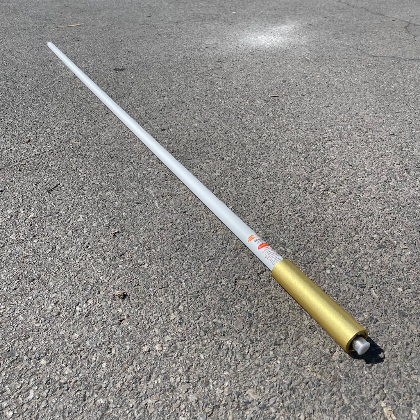 Z@ TE CONNECTIVITY Fiberglass UHF Antenna 80"x1.5" White & Gold FG4505W (New)