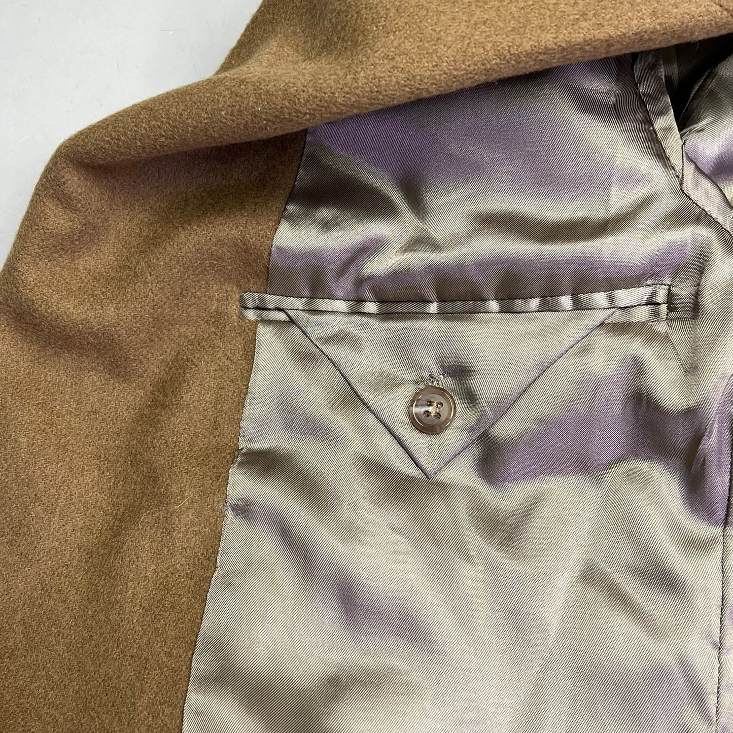 EVAN-PICONE Silk Lining Wool Outer Shell Blazer Men's Sz 36R Khaki Brown (Used)