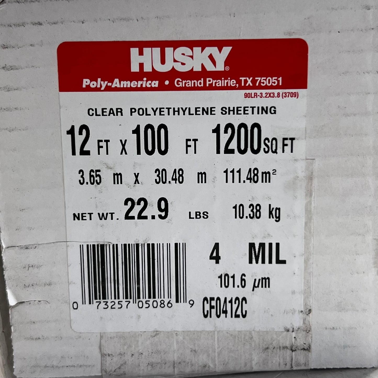 HUSKY Clear Polyethylene Sheeting Sz 12' x 100' CF0412C