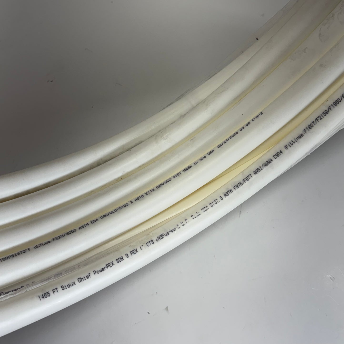 SIOUX CHIEF Powerpex Non-Barrier Pex-B Tubing Sz 1" x 100 ft, White 665X4W100