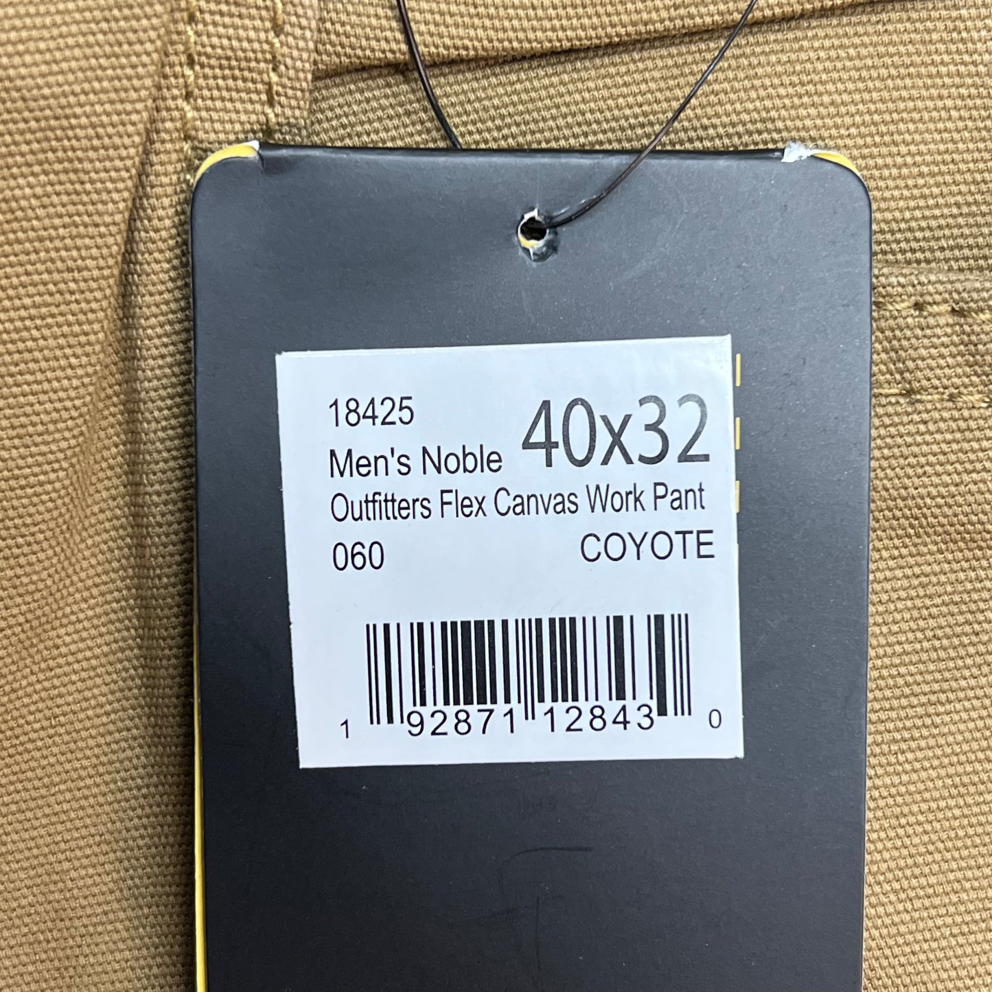 NOBLE OUTFITTERS Canvas Double Front Work Pant Men's Sz 40x32 Coyote 18452