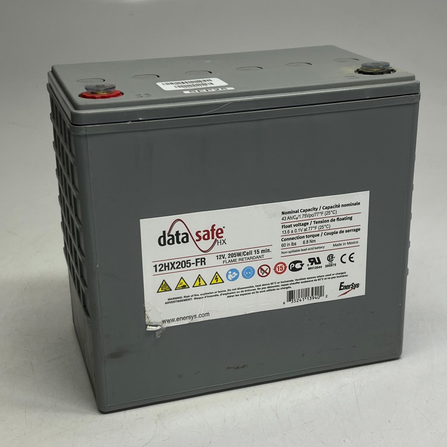 ZA@ ENERSYS DataSafe Battery 12V, 205W 12HX205-FR G