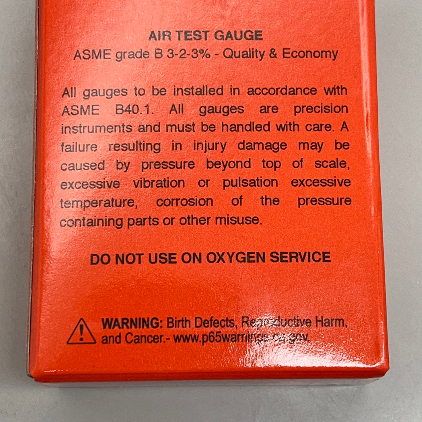 PASCO Air Test gauge 1/4" MPT Brass Connection 3/4" FPT HEX Body 2" 100 PSI 1421