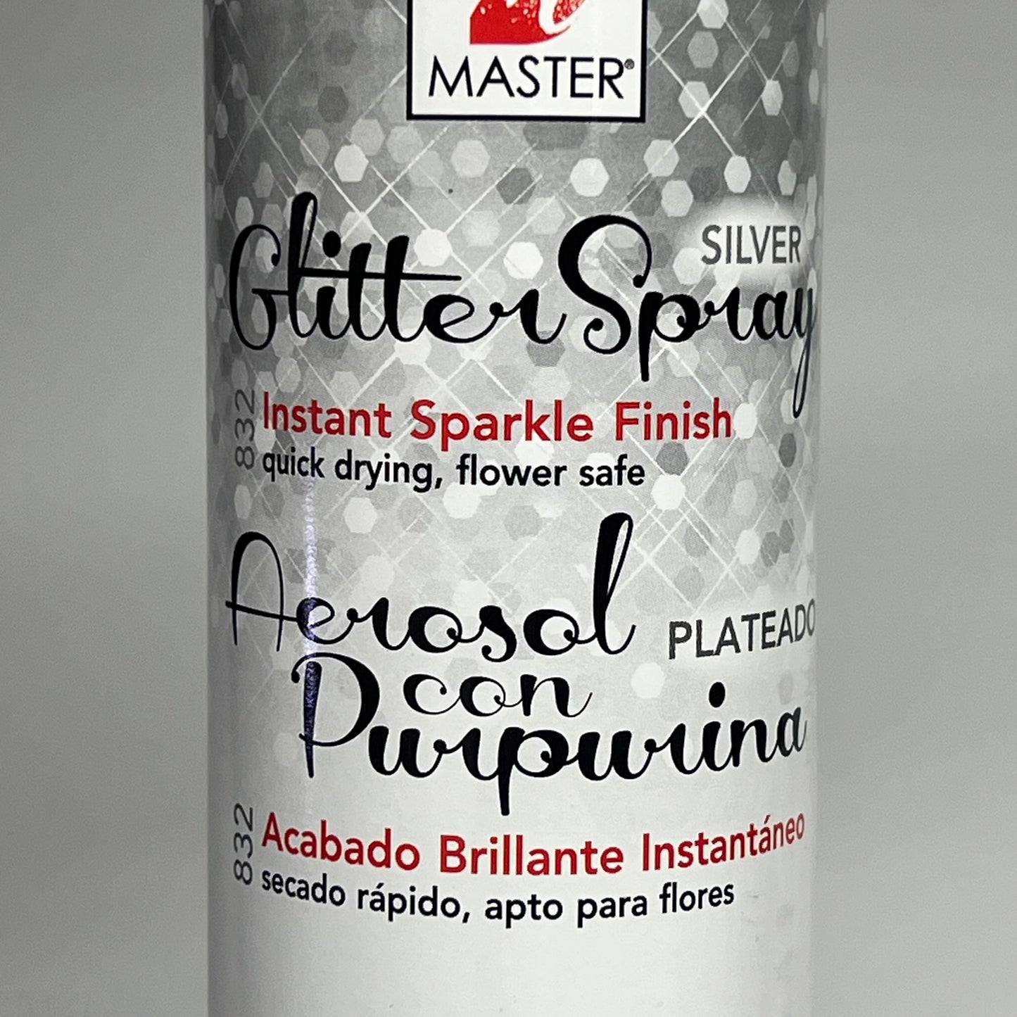 DESIGN MASTER (2 PACK) Glitter Spray Instant Sparkle Quick Dry 5.5oz Silver 832